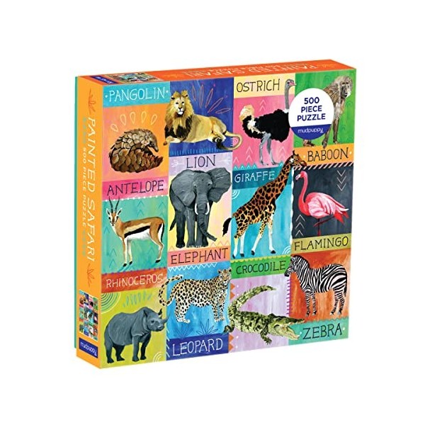 Galison 9780735366671 Painted Safari Jigsaw Puzzle, Multicoloured, 500 Pieces