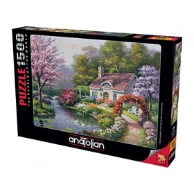 Anatolian Puzzle 1500 pièces : Cottage Fleuri au Printemps