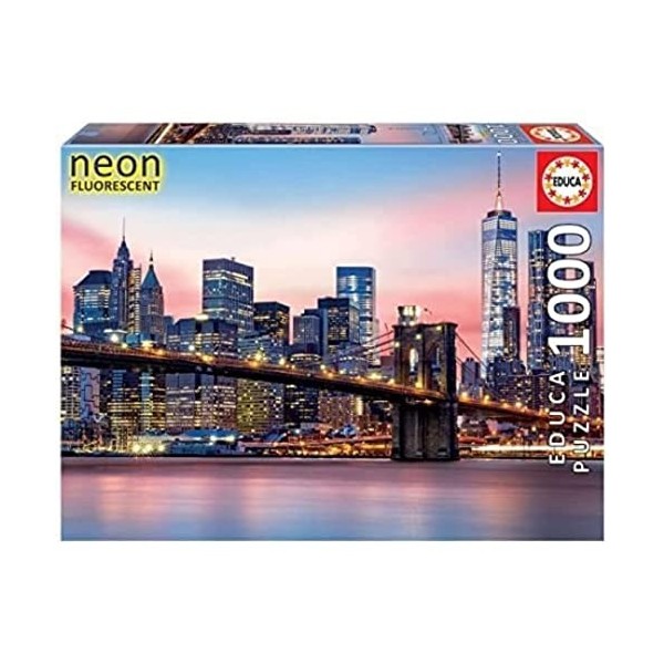 Educa - Brooklyn Bridge | Puzzle de 1000 pièces | Mesure approximative: 68 x 48 cm | Inclut Fix Puzzle pour accrocher Le Puzz