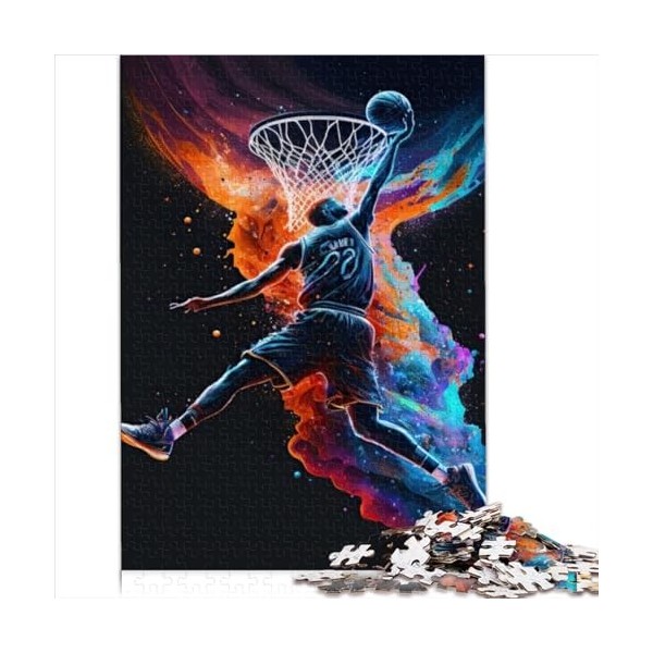 Puzzle 1000 pièces Basketball Sport Puzzles colorés Jeu de Puzzle en Carton Jouets pour Adultes Puzzles familiaux Cadeau Jeu 