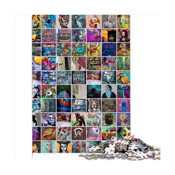 Puzzle Graffiti Fox Street Art pour Adultes et Enfants, 1000 pièces, Puzzle en Carton, Cadeaux pour Adultes, Puzzle éducatif 