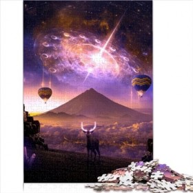 Puzzles 1000 pièces Éléphants Afrique Coucher de Soleil Puzzles Amusants Puzzles en Carton pour Adultes Puzzles 1000 pièces P