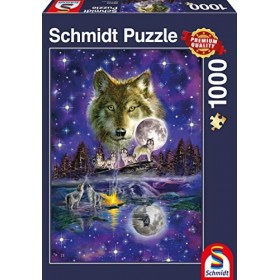 Schmidt SCH58233 Wolf in The Moonlight Premium Quality Jigsaw Puzzle 1000-Piece 