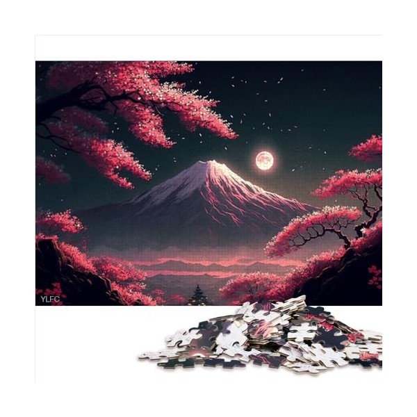 Puzzles Dragon Japonais Cerise 1000 pièces Puzzles Premium 100% Planche recyclée pour Adultes Enfants de 14 Ans et Plus Jeu d