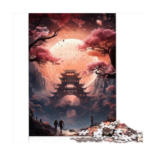 Puzzles pour Adultes Fleur de Cerisier Art Japonais Puzzles de 1000 pièces pour Adultes Puzzles en Carton pour Adultes et Enf