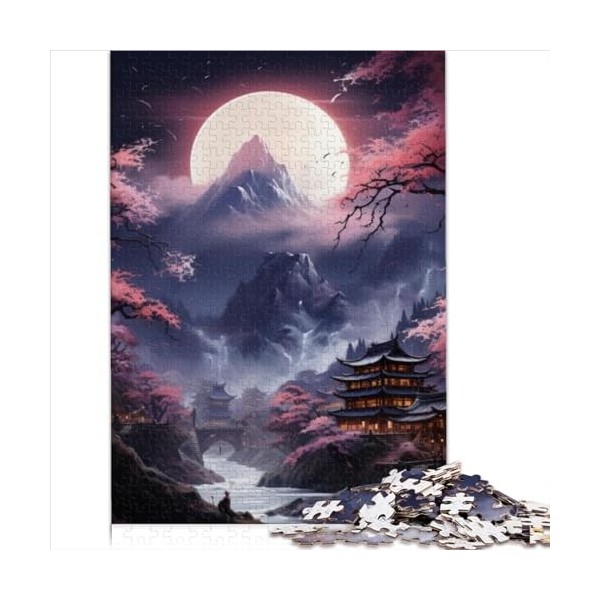 Puzzles pour Adultes Fleur de Cerisier Art Japonais Puzzles de 1000 pièces pour Adultes Puzzles en Carton pour Adultes et Enf