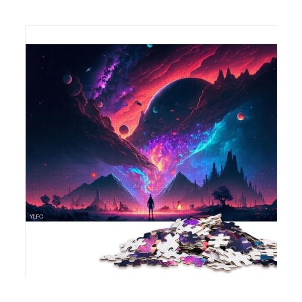 Puzzle de 1000 pièces pour Adultes, cerf, Peinture dart Abstrait, Puzzle en Carton de qualité supérieure pour Adolescents, J