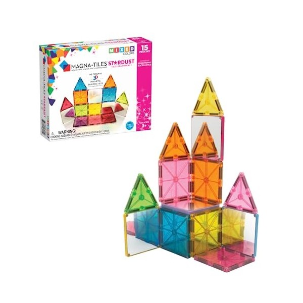 Magna-Tiles® Stardust 15 pièces - Pièces magnétiques de Construction 3D