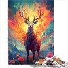 Puzzle de 1000 pièces pour Adultes, cerf, Peinture dart Abstrait, Puzzle en Carton de qualité supérieure pour Adolescents, J