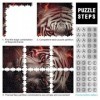 Puzzles pour Adultes Tigres Blancs de feu Rouge Adultes Puzzle 1000 pièces pour Adultes Enfants Puzzles en cartonGrand Cadeau
