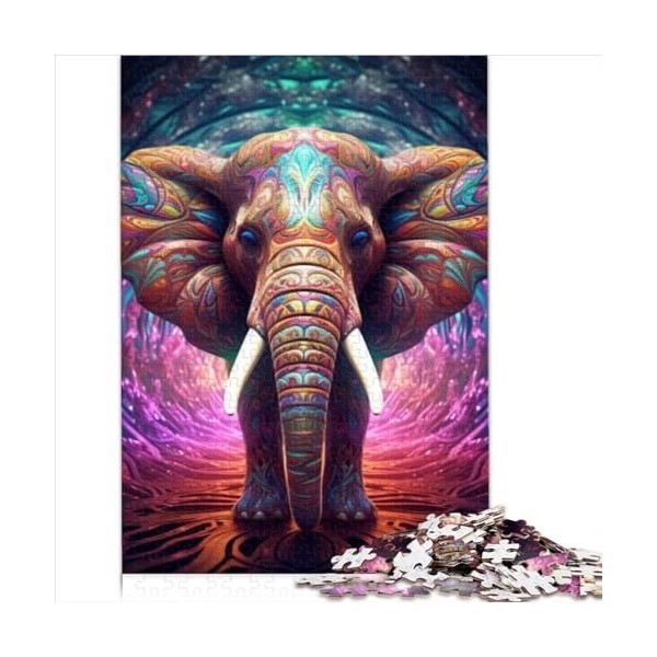 Puzzles pour Adultes, Puzzles éléphants colorés pour Adultes, Puzzles en Carton de 1000 pièces, Adolescents de 12 Ans et Plus