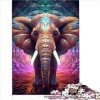 Puzzles pour Adultes, Puzzles éléphants colorés pour Adultes, Puzzles en Carton de 1000 pièces, Adolescents de 12 Ans et Plus