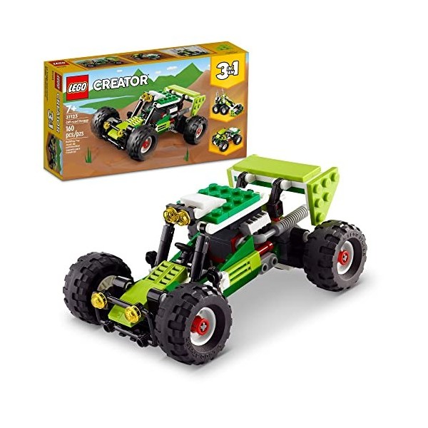 LEGO Creator 3in1 Off-Road Buggy 31123 Building Kit. Build a Buggy Toy and Rebuild It into a Skid Loader or ATV All-Terrain 