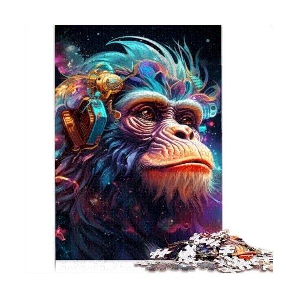 Puzzles pour Adultes, Puzzle Singe coloré pour Adultes, Puzzles en Carton 1000 pièces, Convient aux Adultes, Enfants, Apprent