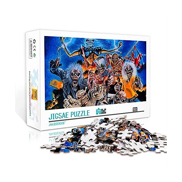 TTbaoz Puzzles pour Adultes 1000 Iron Maiden Puzzle Jeux éducatifs coloré Jeu de Puzzle Stimulant éducatif 38X26cm