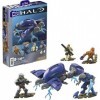 Mega Construx Halo - HHC36 - Contient 135 pcs - Coffret Le Ghost de Requiem - Pack 4 Mini Figurines articulées 5cm + Vaisseau