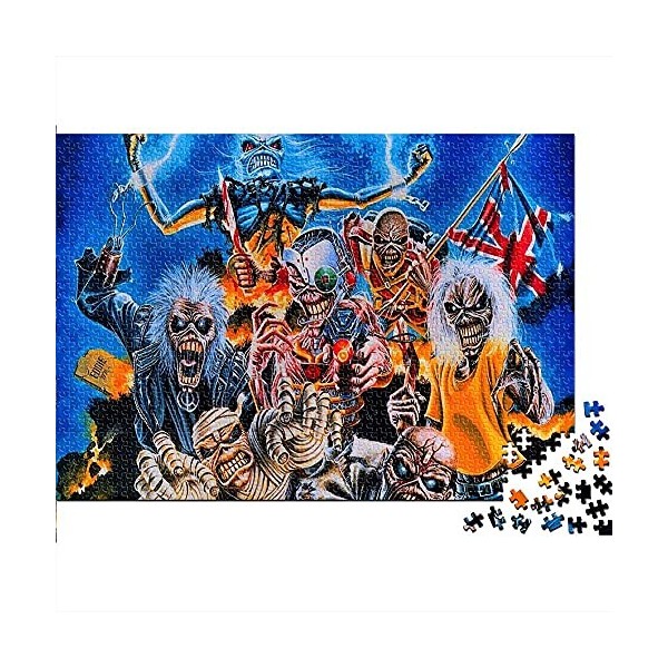 TTbaoz Puzzles pour Adultes 1000 Iron Maiden Puzzle Jeux éducatifs coloré Jeu de Puzzle Stimulant éducatif 38X26cm