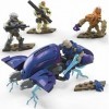 Mega Construx Halo - HHC36 - Contient 135 pcs - Coffret Le Ghost de Requiem - Pack 4 Mini Figurines articulées 5cm + Vaisseau