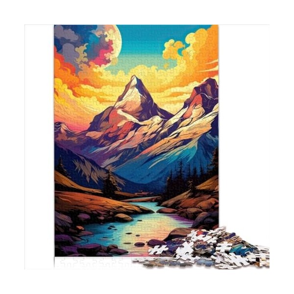 Puzzle pour Adultes Montagnes Pop Art Puzzle 1000 pièces Puzzle en Carton adapté aux Adultes Puzzle pour Adultes et familles 