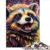 1000Piece Puzzle Psychedelic Animal Raccoon Puzzling for Gift Premium Recycled Board Teens Kids Birthday Present, Gifts for A