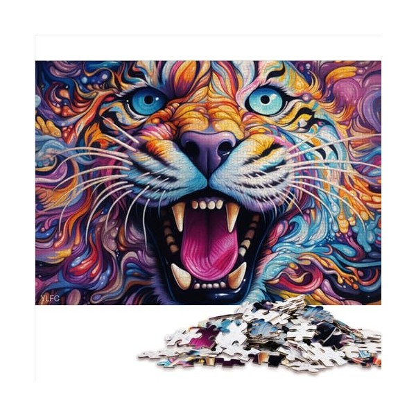 1000Piece Puzzle Psychedelic Animal Raccoon Puzzling for Gift Premium Recycled Board Teens Kids Birthday Present, Gifts for A