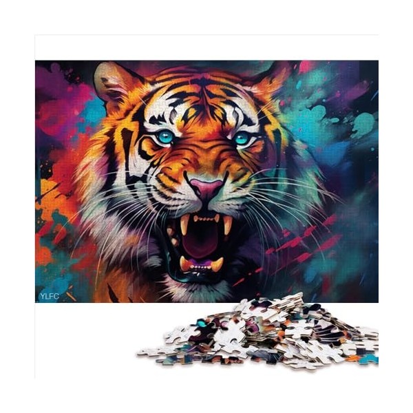 1000Piece Puzzle Psychedelic Animal Raccoon Puzzling for Gift Premium Recycled Board Teens Kids Birthday Present, Gifts for A