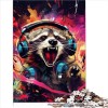 1000Piece Puzzle Psychedelic Animal Raccoon Puzzling for Gift Premium Recycled Board Teens Kids Birthday Present, Gifts for A