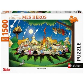 Nathan - Puzzle 1500 pièces - Le banquet - Astérix - Adultes et enfants dès 14 ans - Puzzle de qualité supérieure - Encastrem