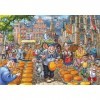 Jumbo Spiele- Wasgij Original 38 Adulte-1000 Pièces-Market Meltdown-Utilise Ton Imagination pour Assembler Puzzle, 25010, Mul