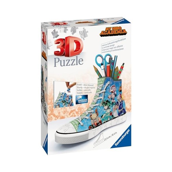 Ravensburger - Puzzle 3D Sneaker - My Hero Academia - Pot à crayons - A partir de 8 ans - 108 pièces numérotées à assembler s