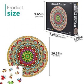 1000 pièces Puzzle Rond, Créatif Puzzle, Arc en Ciel Rond Puzzle, Difficile et Défi Jouet Rond Puzzle, Éducatif Soulagement d