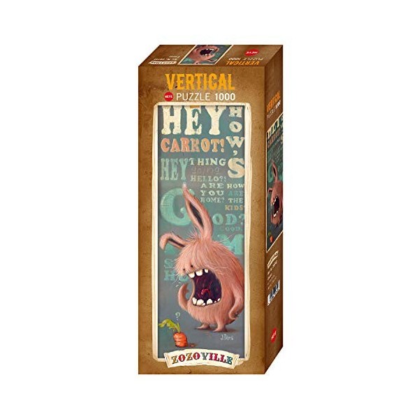 Heye- Hasen Puzzle Vertical Carrot 1000 Pièces, 29742, Multicolore