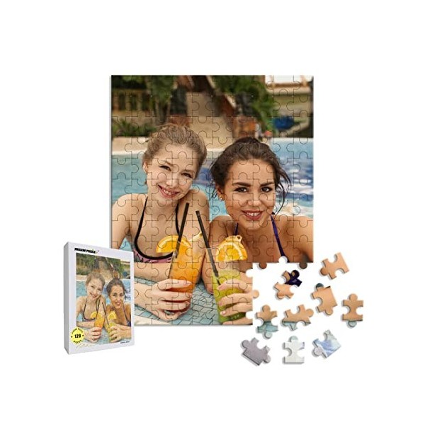 MXCUSTOM Puzzle Personnalisé 120 Pièces Adultes, Cadeau Photo Personnalisable avec Votre Propre Photo Image Texte Nom Portrai