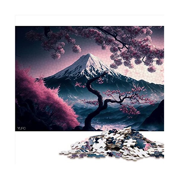 Puzzle 1000 pièces pour Adultes Fleurs de Cerisier Japonais Puzzle pour Enfants Puzzles en Carton Puzzle éducatif Jeu de Fami