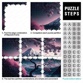 Puzzle 1000 pièces pour Adultes Fleurs de Cerisier Japonais Puzzle pour Enfants Puzzles en Carton Puzzle éducatif Jeu de Fami