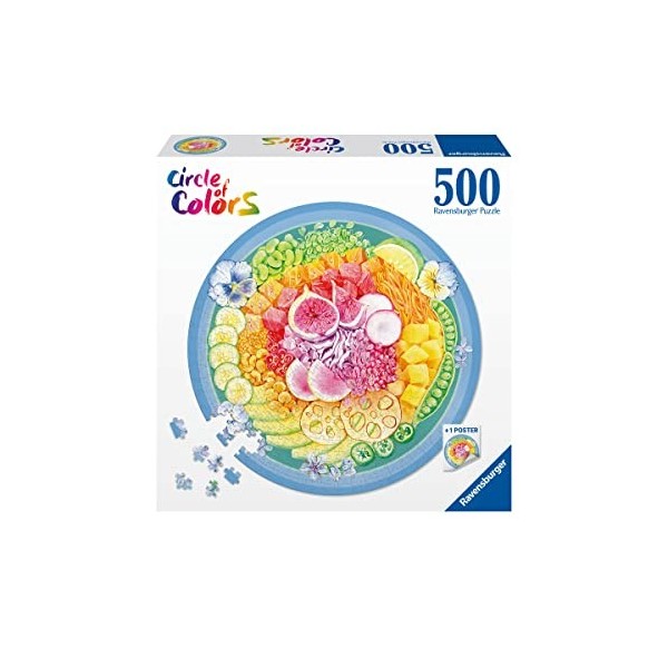 Ravensburger - Puzzle Adulte - Puzzle rond 500 p - Poke bowl Circle of Colors - 17351