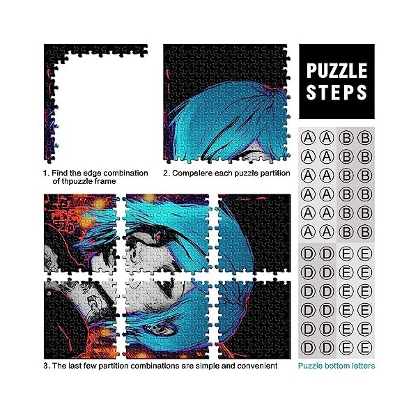 Puzzles Emo Girl pour Adultes et enfantsPuzzles en Bois pour Adultes 500 Puzzle Éducatif Soulagement du Stress Jouet Puzzle19