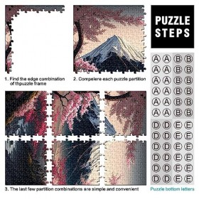 Puzzles de Fleurs de Cerisier Japonais 500 pièces pour Adultes Puzzles pour Puzzles en Bois Puzzles Amusants Jeux 19,7 "x 20,