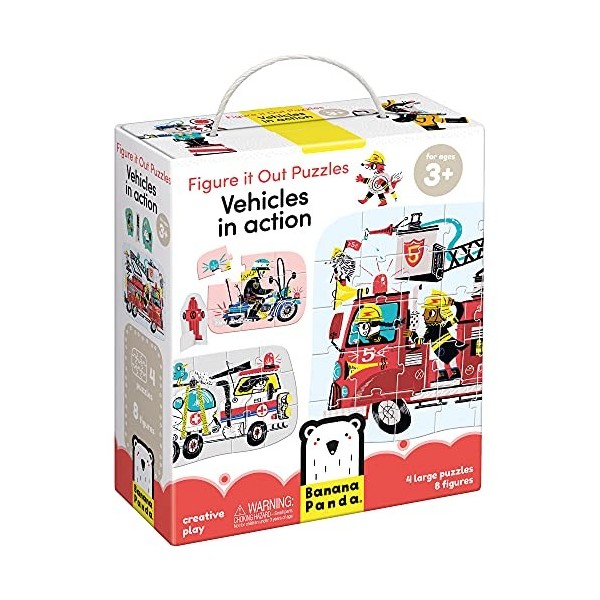 Banana Panda 49031 Puzzle Vehicles en Action Puzzle Multicolore