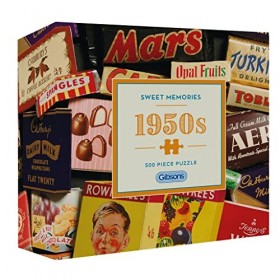 Puzzle de 500 pièces Sweet Memories of the 1950 avec coffret cadeau pour adultes,Puzzle rétro,Robert Opie,Puzzle durable pour