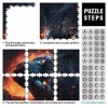 Panthère Noire feu Puzzle 500 pièces pour Adultes Puzzles pour Adultes et enfantsPuzzle Bois pour Adultes et Enfants à partir