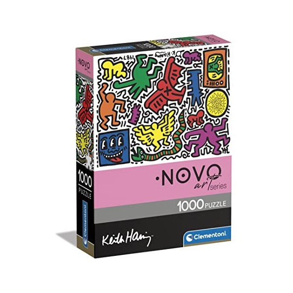 Clementoni- Novo Art Series Keith Haring-1000 Pièces-Puzzle, Divertissement pour Adultes-Fabriqué en Italie, 39756