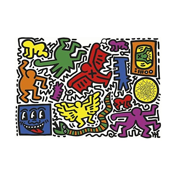 Clementoni- Novo Art Series Keith Haring-1000 Pièces-Puzzle, Divertissement pour Adultes-Fabriqué en Italie, 39756