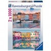 Ravensburger - 2 x Puzzle 1000 pièces - Maisons colorées - 80713 - Pour adultes et enfants dès 14 ans - Premium Puzzle de qua