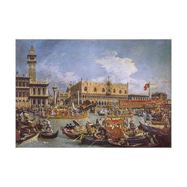 Clementoni- Museum Collection Canaletto, Return of Bucentaur at The Molo on Ascension Day-1000 Pièces-Puzzle, Divertissement 