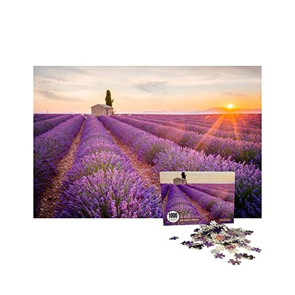 JMbeauuuty Challenge Puzzle 1000 Pièces Adulte Lavande Fleur Puzzle 1000 Pièces Adulte Dur Puzzle Cadeau de Noël Anniversaire