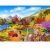 Huadada Puzzle 1000 pièces - Puzzle pour adultes et enfants - Puzzle pour enfants - Puzzle éducatif - Maison au bord du lac -