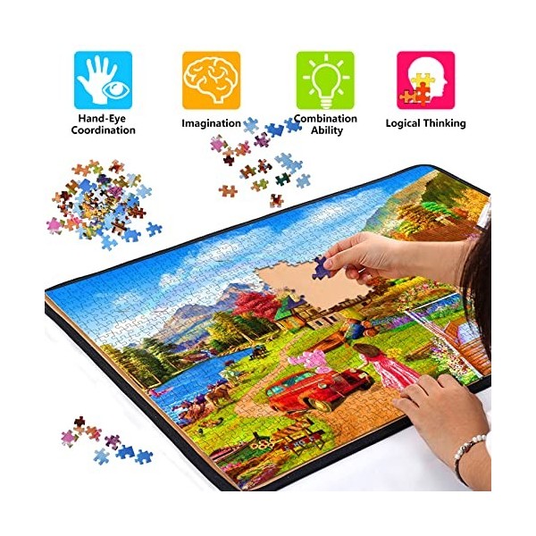 Huadada Puzzle 1000 pièces - Puzzle pour adultes et enfants - Puzzle pour enfants - Puzzle éducatif - Maison au bord du lac -