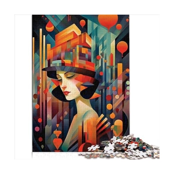 Puzzles pour Adultes 300 pièces Joli Visage de Femme Abstrait et Le Puzzle pour Adultes Puzzles en Bois pour Adultes Puzzles 