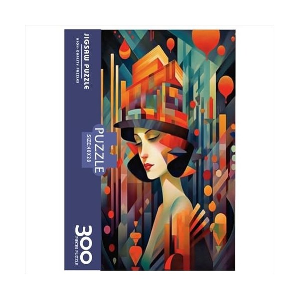 Puzzles pour Adultes 300 pièces Joli Visage de Femme Abstrait et Le Puzzle pour Adultes Puzzles en Bois pour Adultes Puzzles 